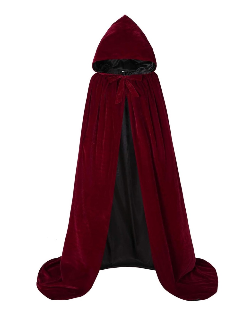 Reversible Hooded Cape Cloak Lined Velvet Satin Halloween